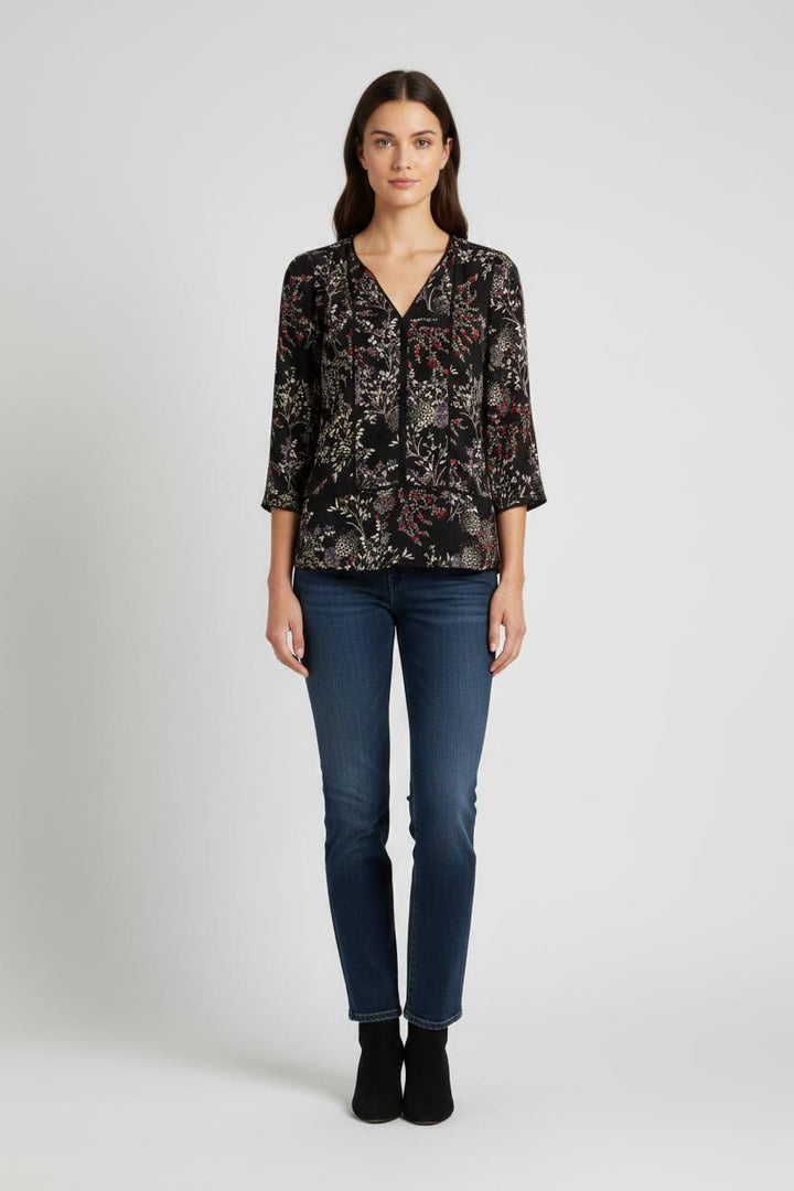 Blouse noire à motifs - Taille S/36