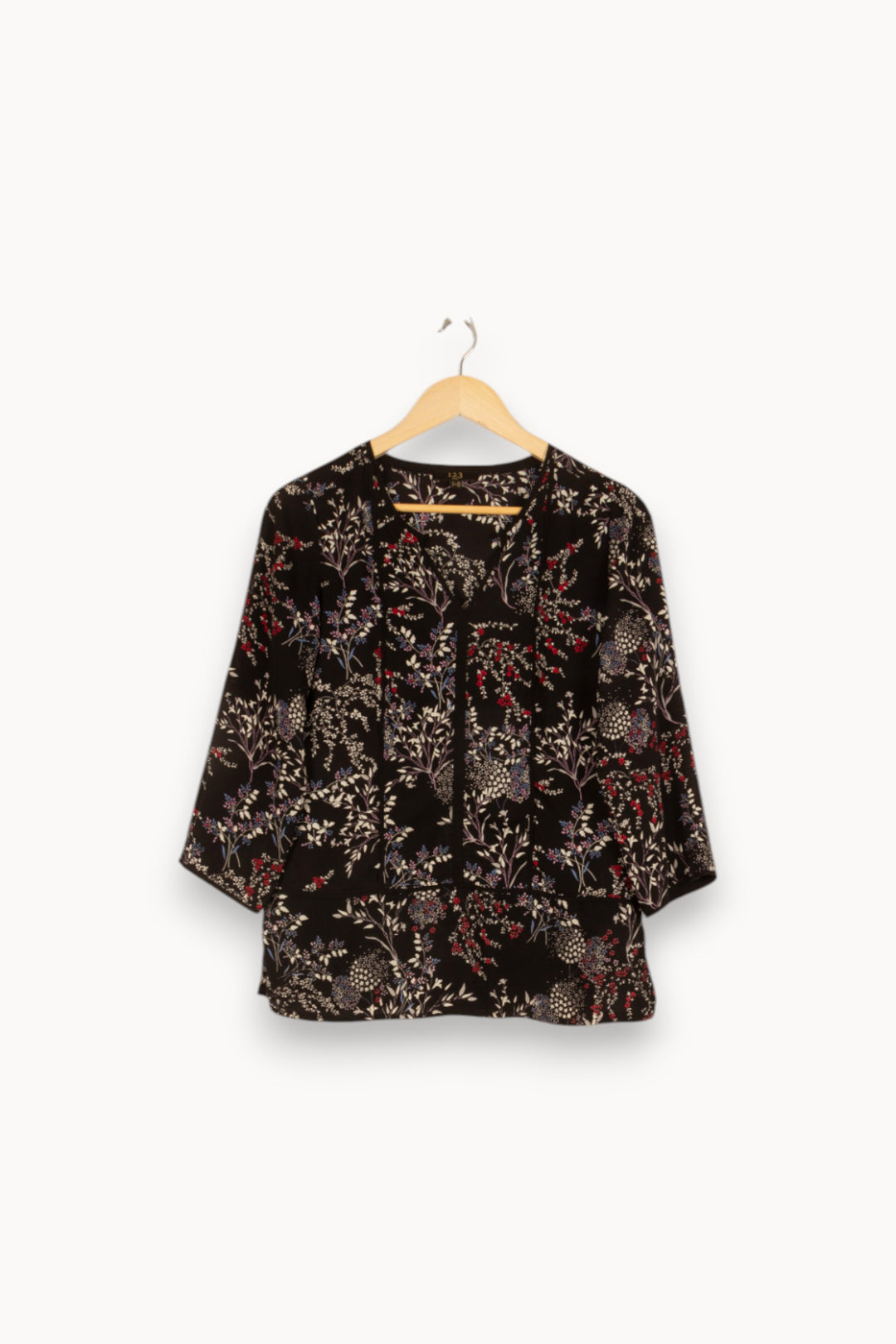 Blouse noire à motifs - Taille S/36 de la marque Maison 123 | PARAD47689 - Vendu par Paradigme - Image 1