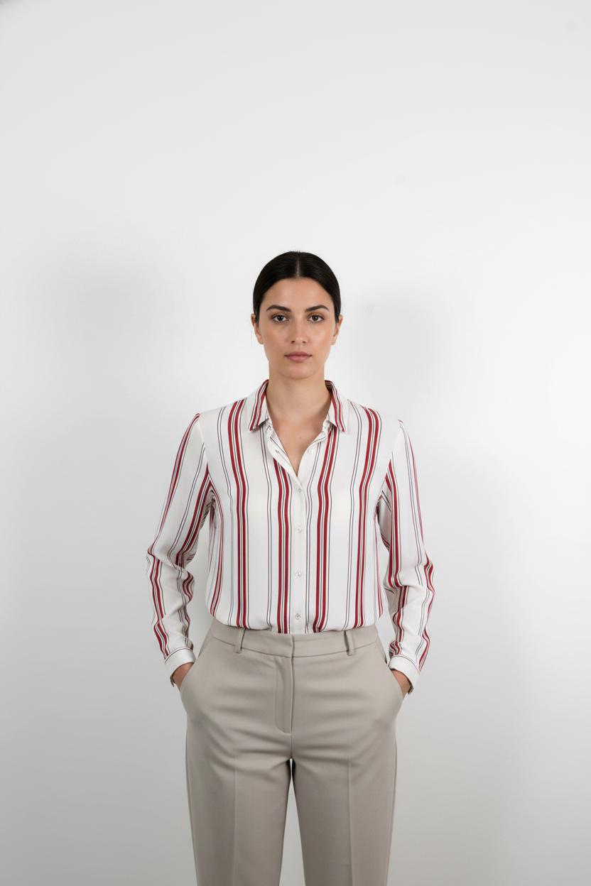 Chemise blanche et rouge - Taille M/38