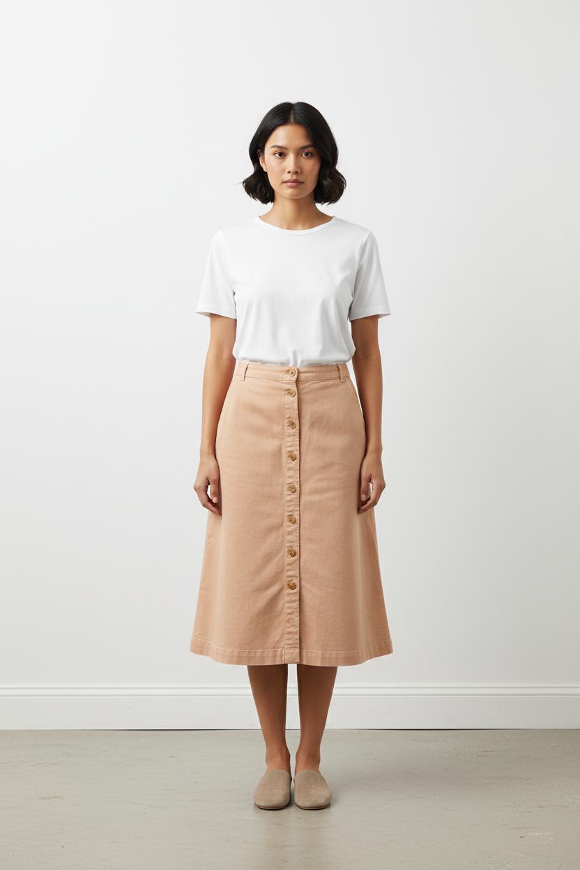 Jupe Midi rose- Taille M/38