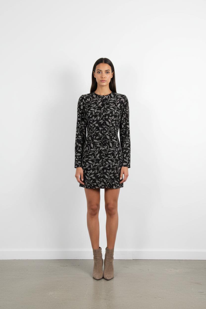 Robe noire à motifs - Taille XS/34