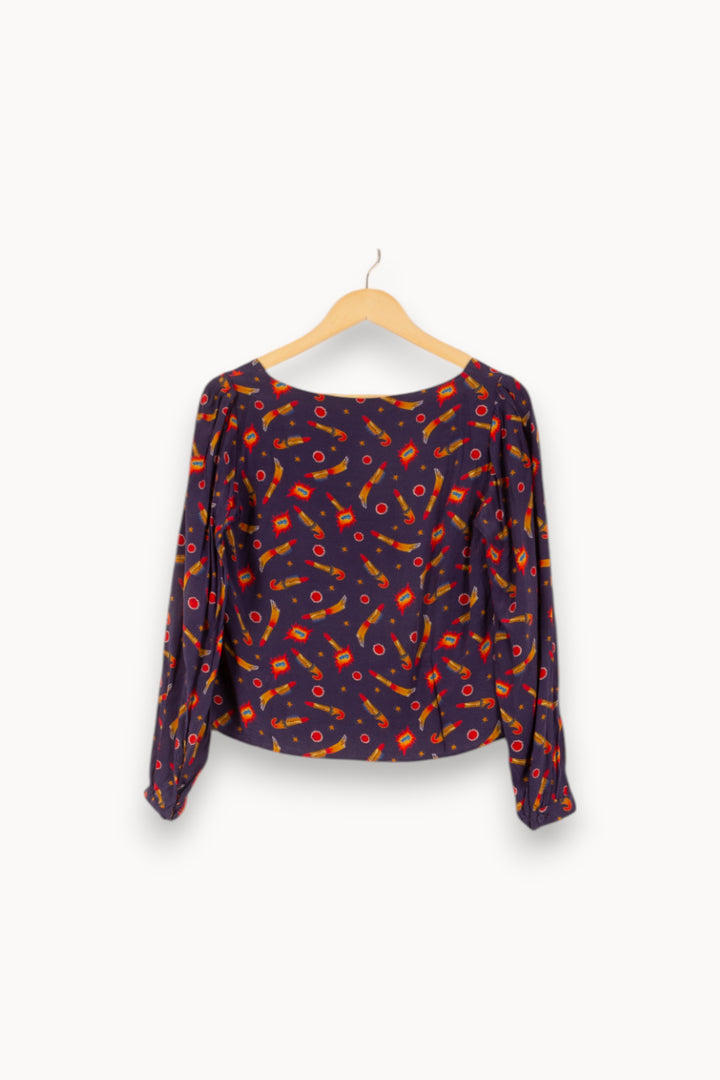 Blouse Bleue - Taille L/40 de la marque Soi Paris | PARAD47715 - Vendu par Paradigme - Image 4