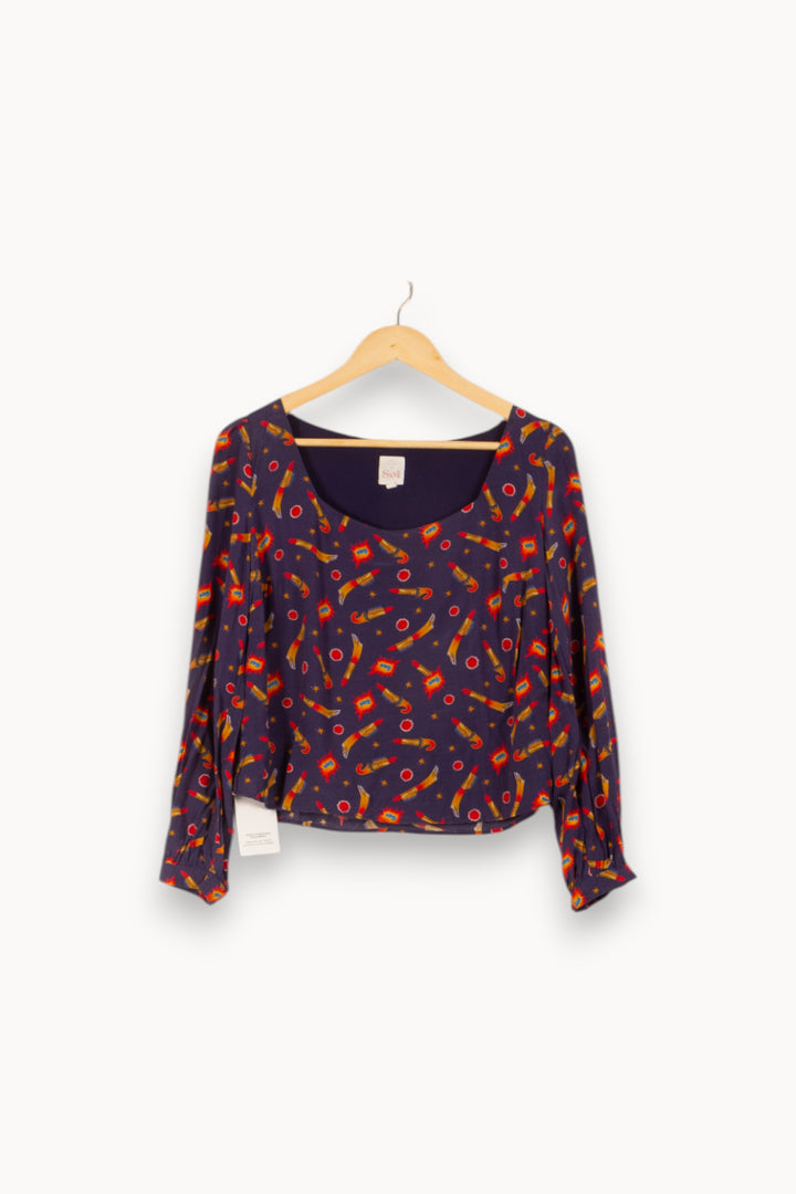 Blouse Bleue - Taille L/40 de la marque Soi Paris | PARAD47715 - Vendu par Paradigme - Image 2