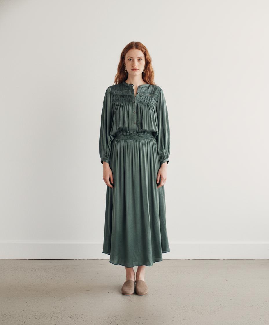 Jupe longue verte - Taille S/36