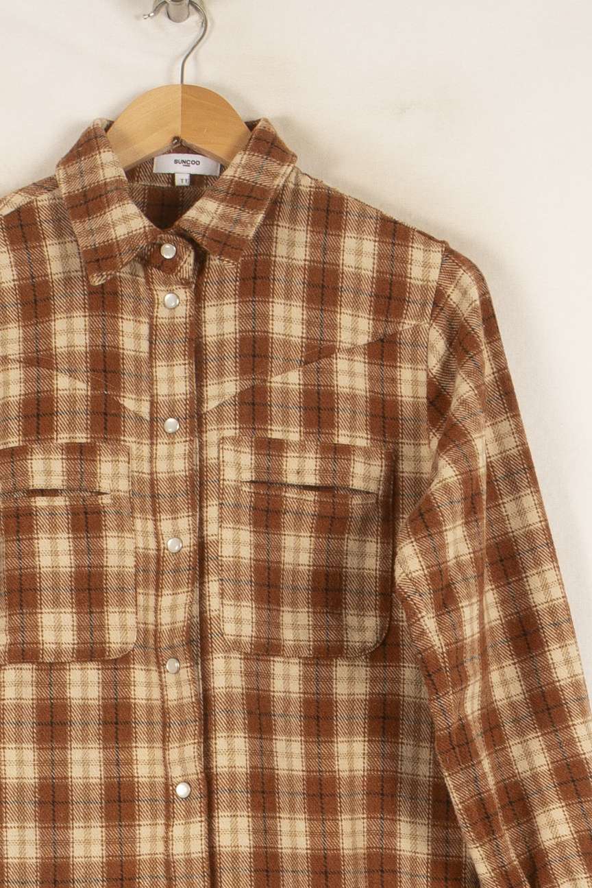 Chemise marron à carreaux - Taille S/36 de la marque Suncoo | PARAD47748 - Vendu par Paradigme - Image 2