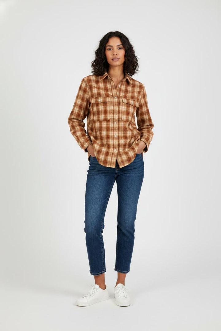 Chemise marron à carreaux - Taille S/36