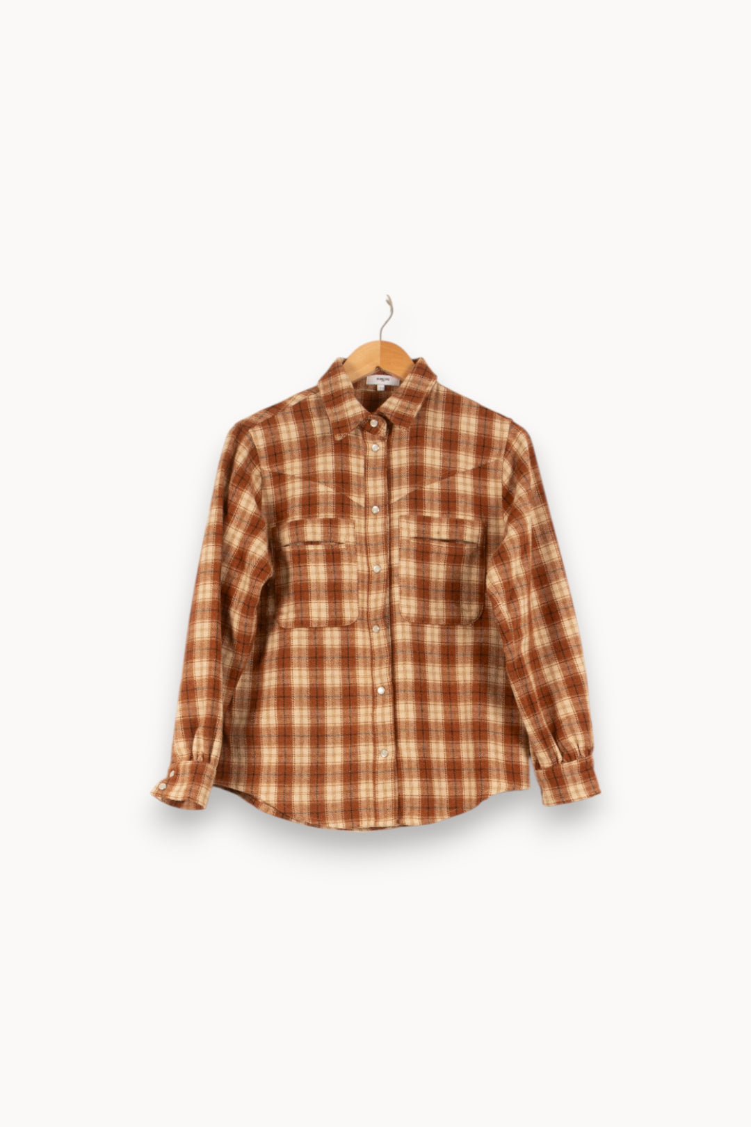 Chemise marron à carreaux - Taille S/36 de la marque Suncoo | PARAD47748 - Vendu par Paradigme - Image 1