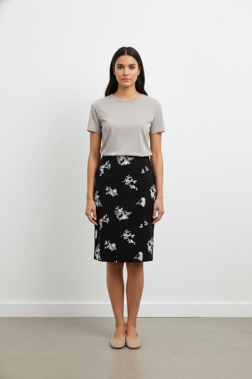 Jupe noire à motifs - Taille S/36