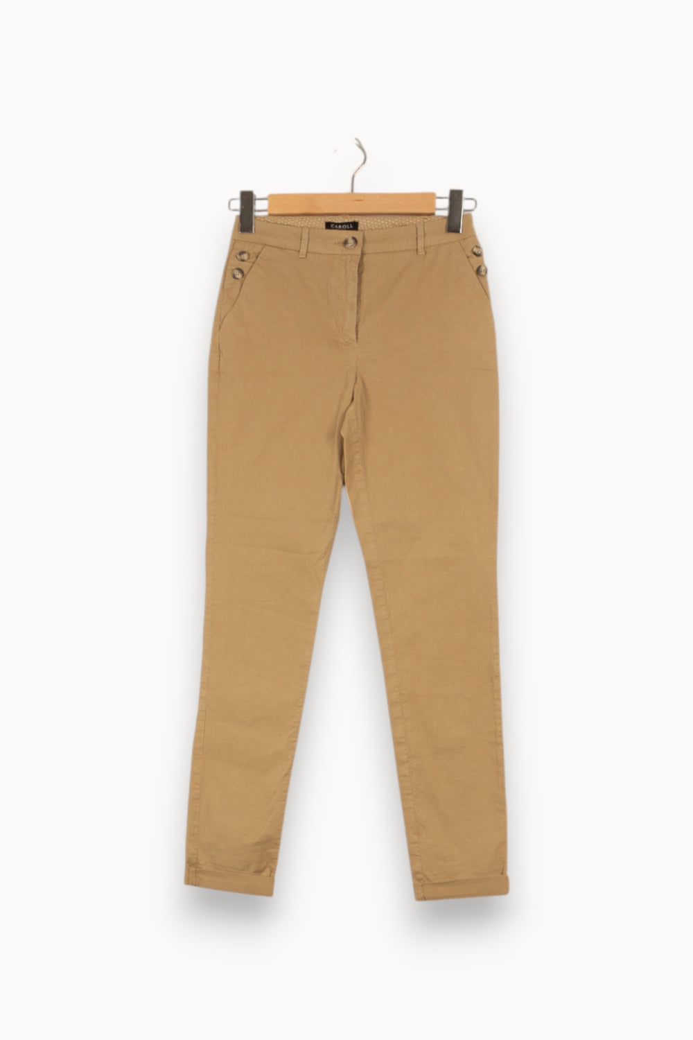 Pantalon beige - Taille XS/34 de la marque Caroll | PARAD47812 - Vendu par Paradigme - Image 1