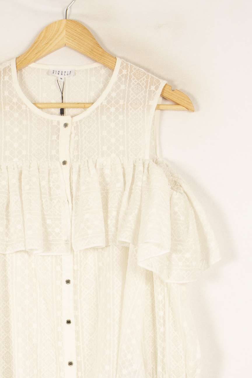 Blouse blanche - Taille M/38 de la marque Claudie Pierlot | PARAD47817 - Vendu par Paradigme - Image 2