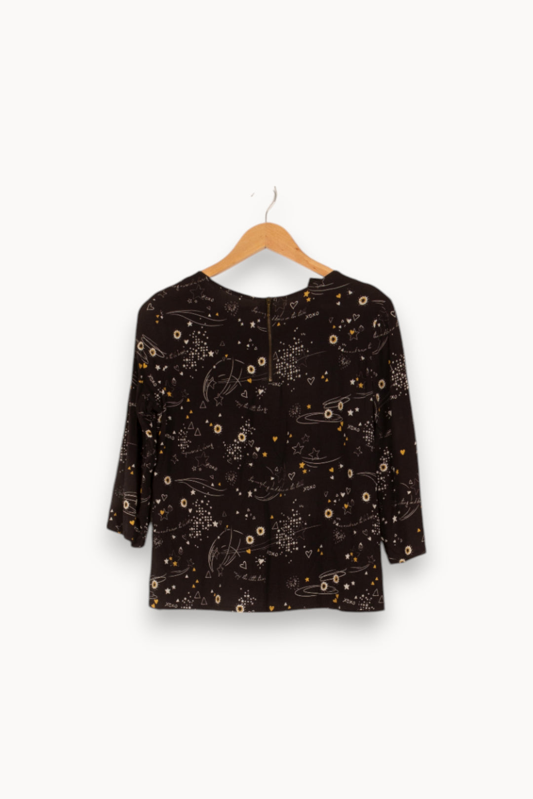 Blouse noire à motifs - Taille L/40 de la marque I.Code | PARAD47826 - Vendu par Paradigme - Image 3