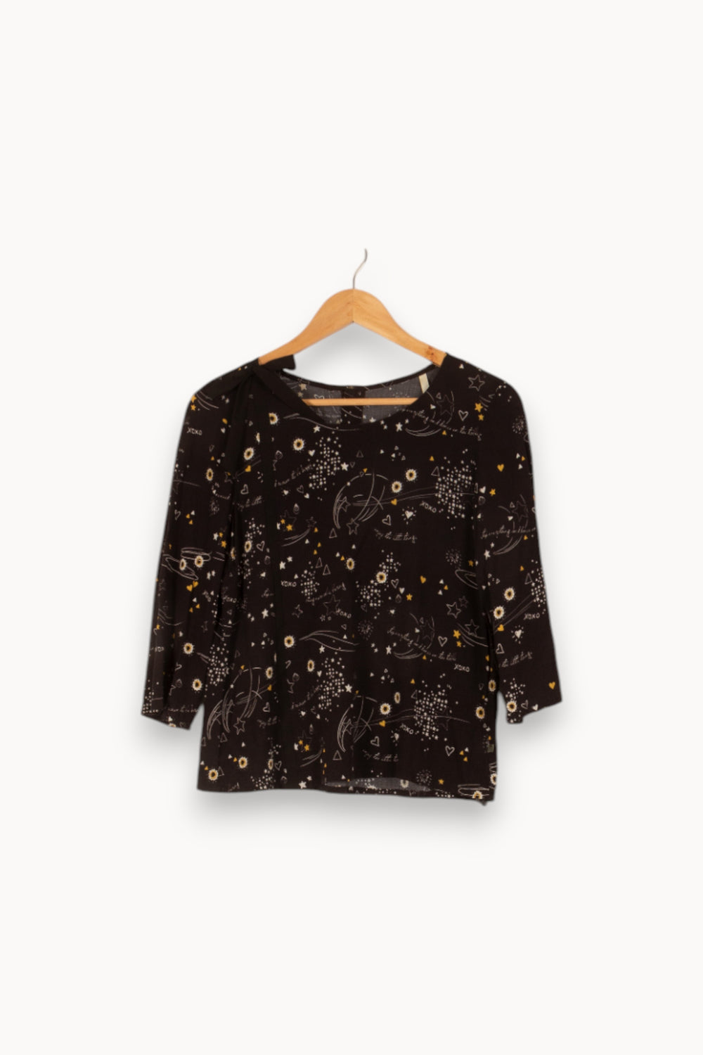 Blouse noire à motifs - Taille L/40 de la marque I.Code | PARAD47826 - Vendu par Paradigme - Image 1