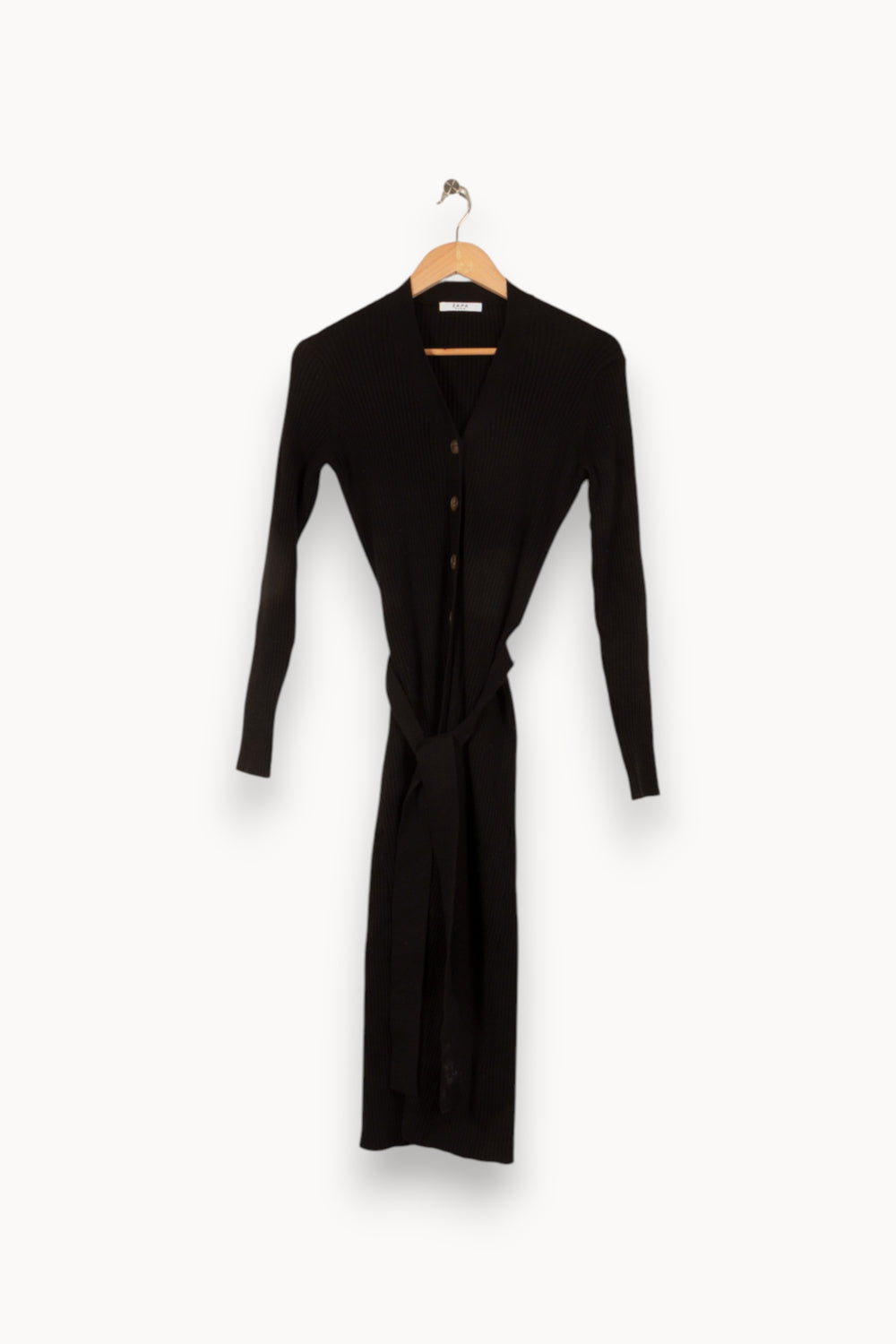 Robe côtelée noire - Taille S/36 de la marque ZAPA | PARAD47828 - Vendu par Paradigme - Image 1