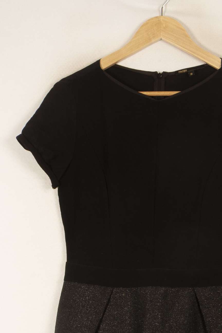 Robe noire bimatière - Taille M/38 de la marque Maje | PARAD47844 - Vendu par Paradigme - Image 2