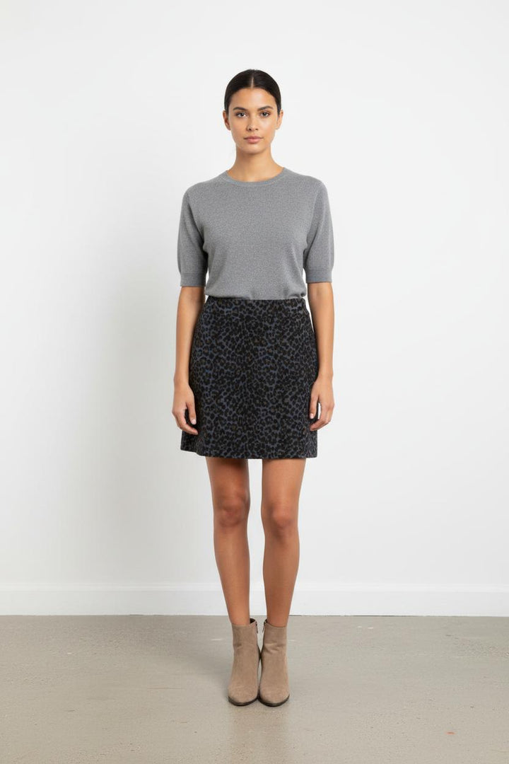 Jupe bleue léopard - Taille M/38