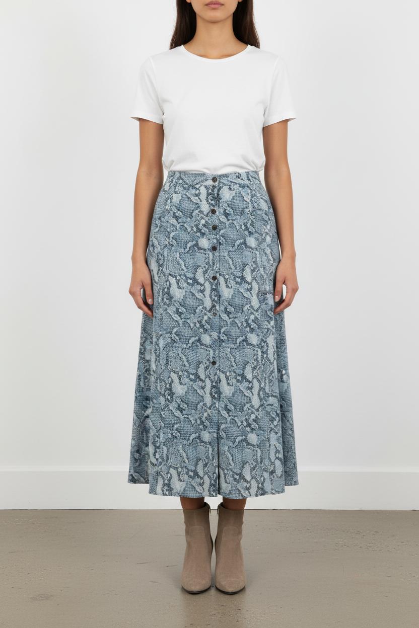 Jupe bleue croco - Taille XS/34