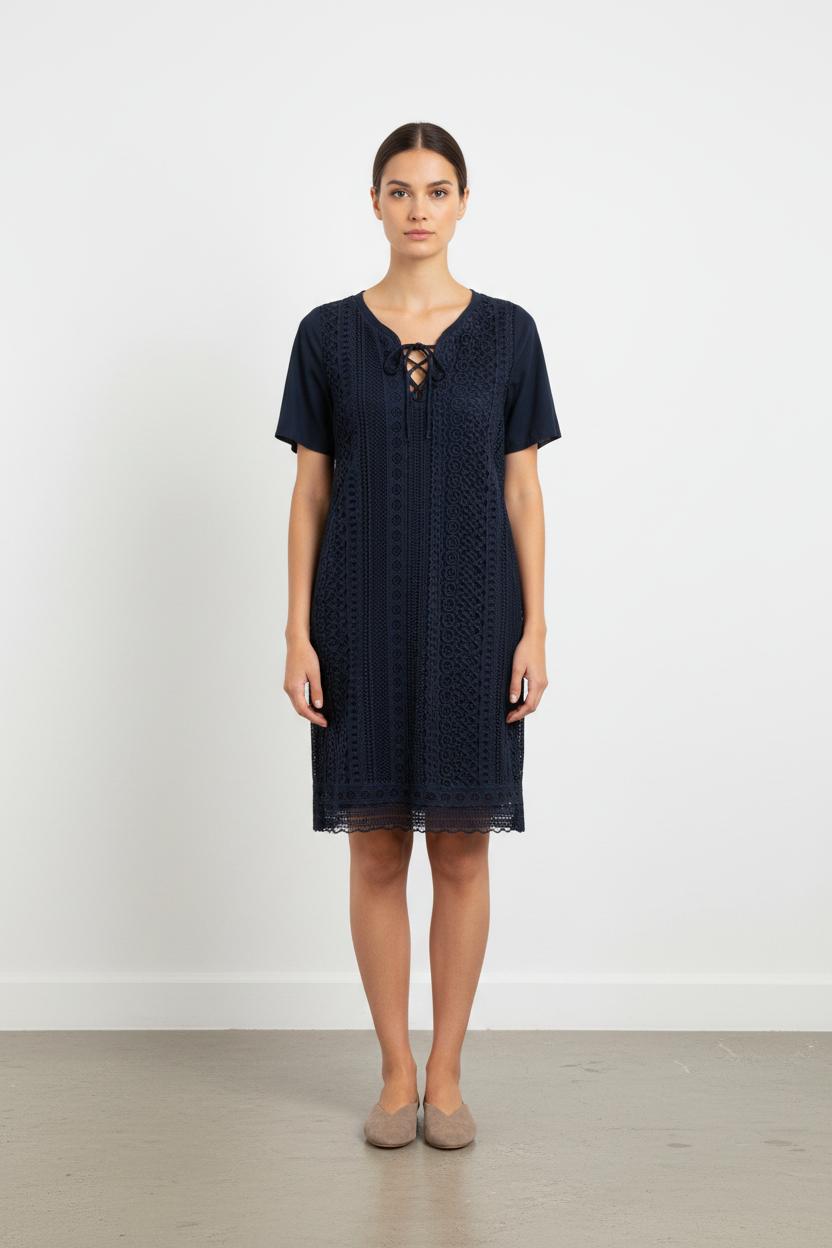 Robe bleue en dentelle - Taille S/36