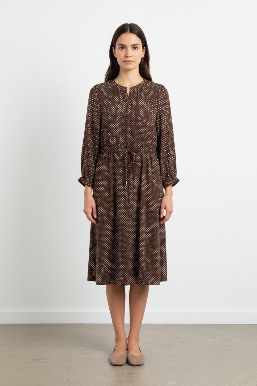 Robe marron à pois - Taille XS/34