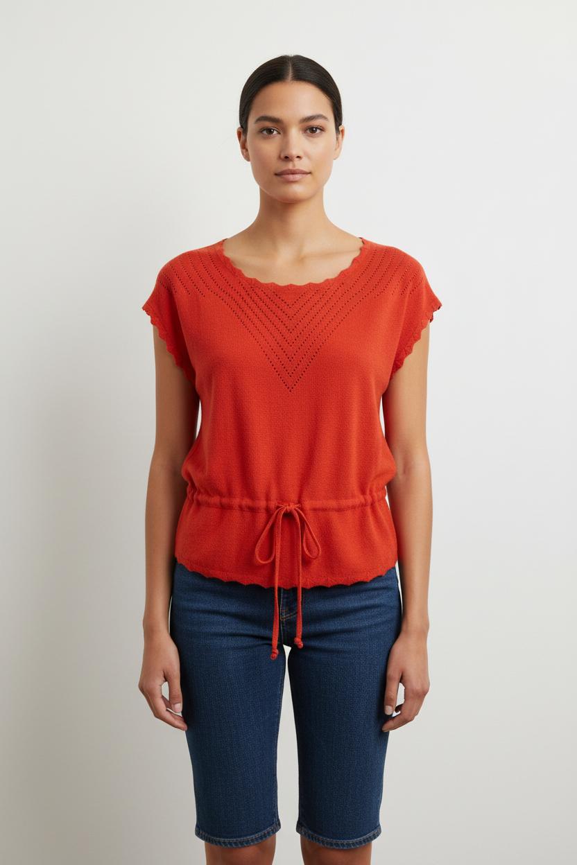 Top orange/rouge - Taille S/36