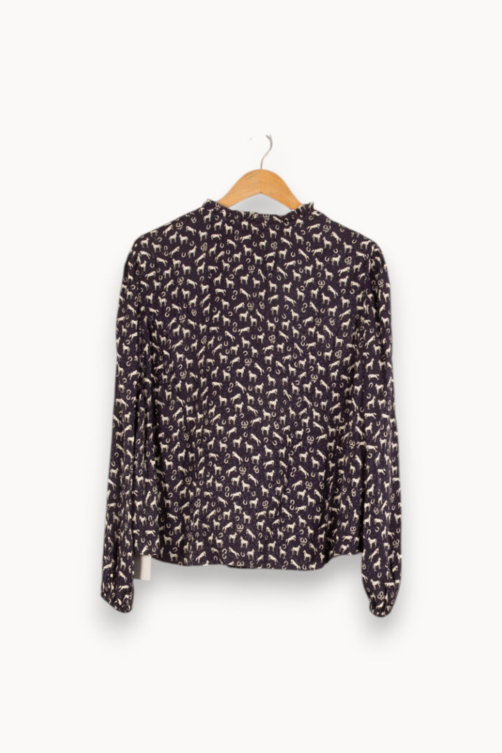 Blouse bleue à motifs - Taille L/40 de la marque Maje | PARAD47904 - Vendu par Paradigme - Image 3