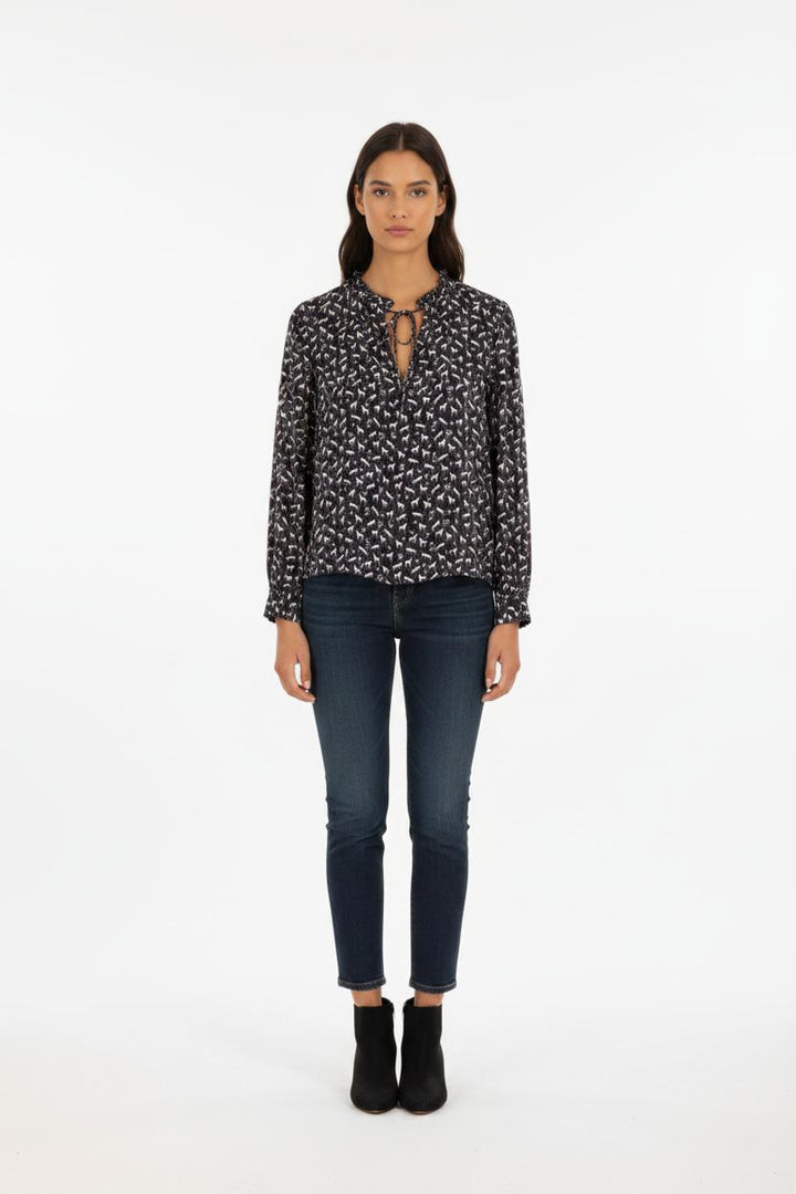 Blouse bleue à motifs - Taille L/40