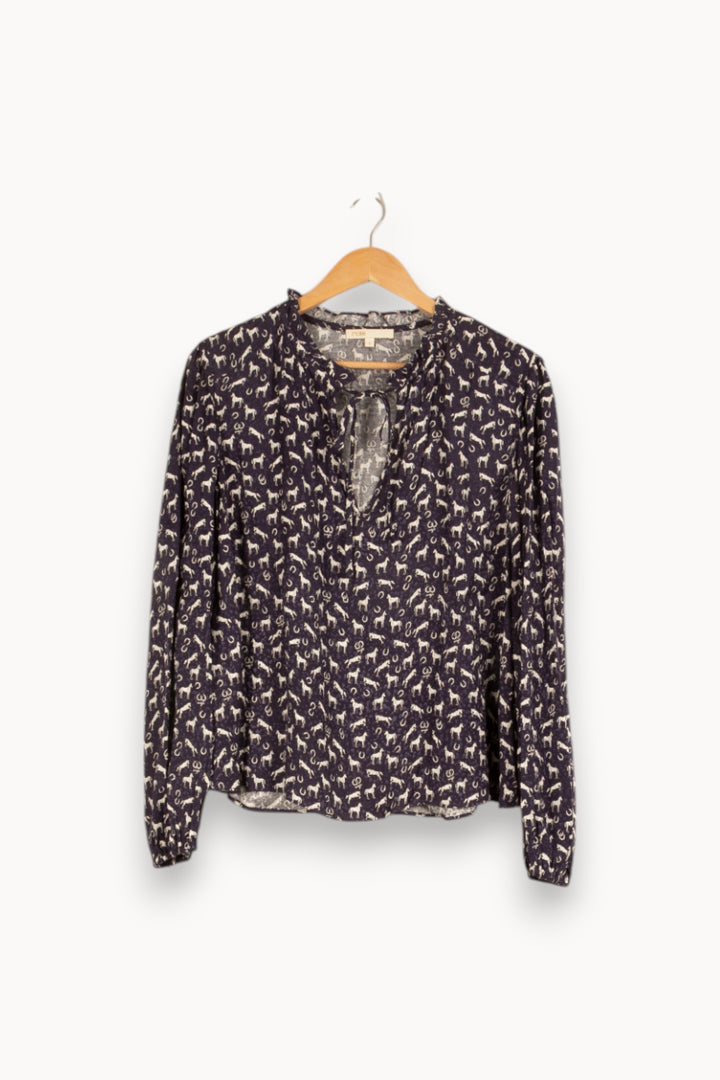 Blouse bleue à motifs - Taille L/40 de la marque Maje | PARAD47904 - Vendu par Paradigme - Image 1