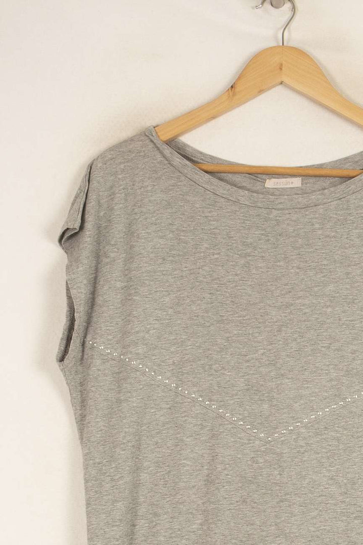 T-shirt gris - Taille XS/34 de la marque Sessùn | PARAD47905 - Vendu par Paradigme - Image 2