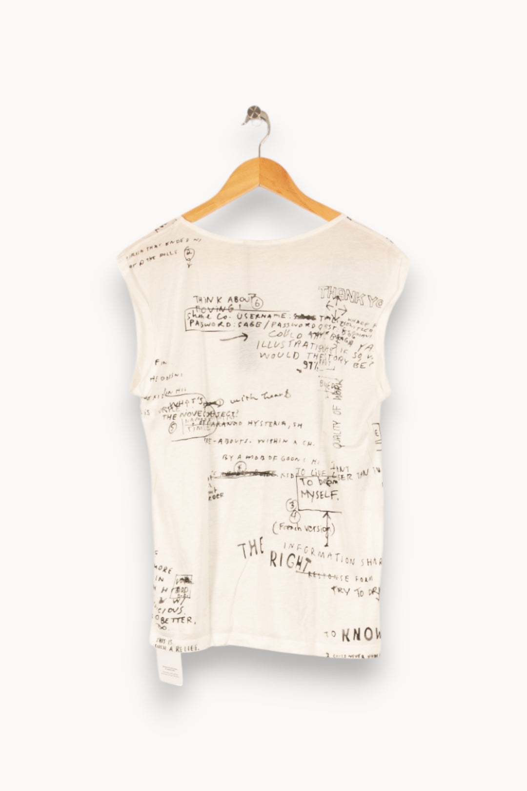 T-shirt blanc à inscriptions - Taille XL/42 de la marque IKKS | PARAD47911 - Vendu par Paradigme - Image 2