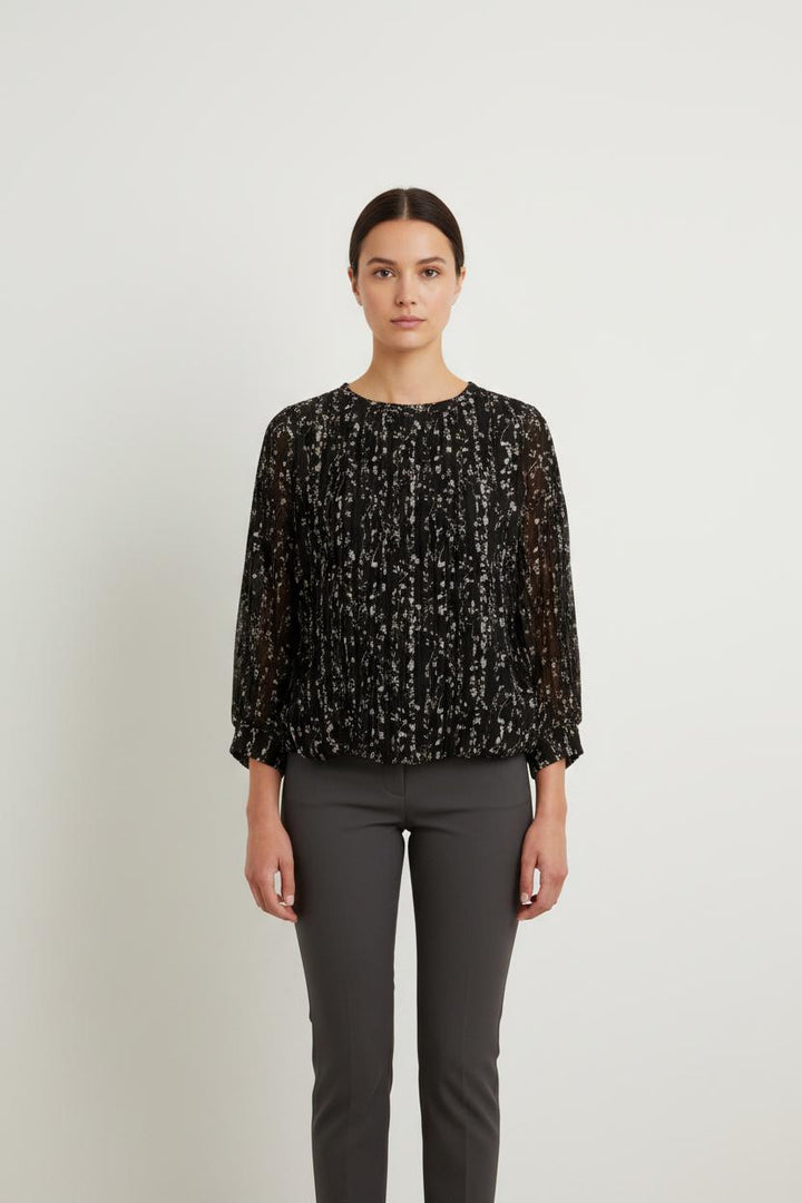 Blouse noire à motifs - Taille S/36