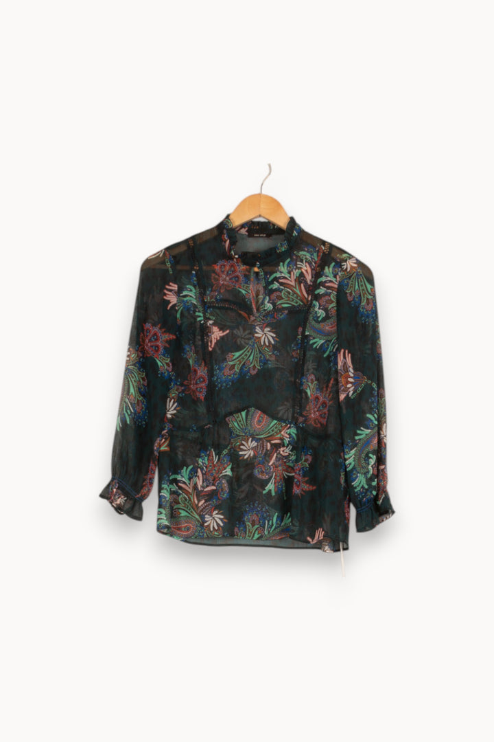 Blouse verte à motifs - Taille XS/34 de la marque One Step | PARAD47973 - Vendu par Paradigme - Image 1