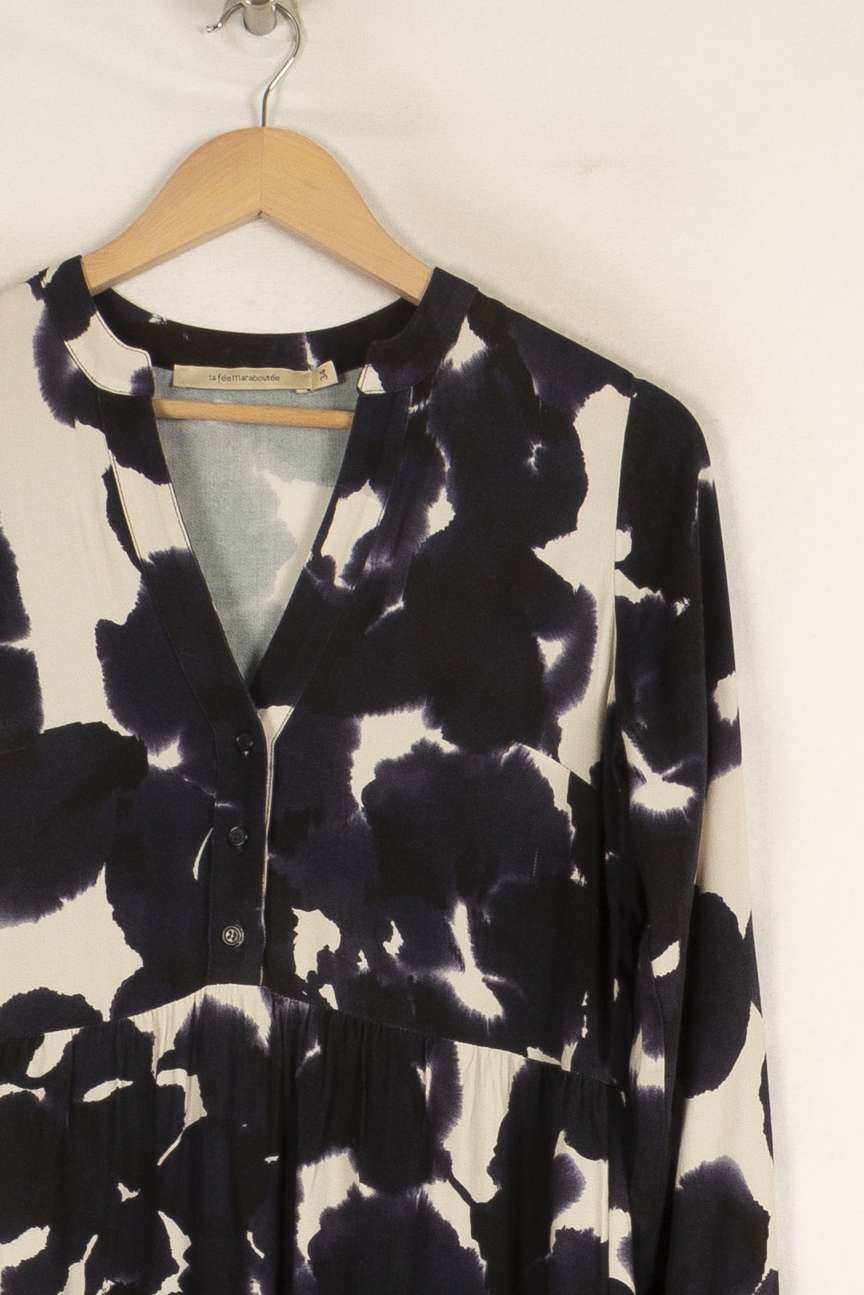 Robe longue bleue à motifs - Taille XS/34 de la marque La Fée Maraboutée | PARAD47995 - Vendu par Paradigme - Image 2