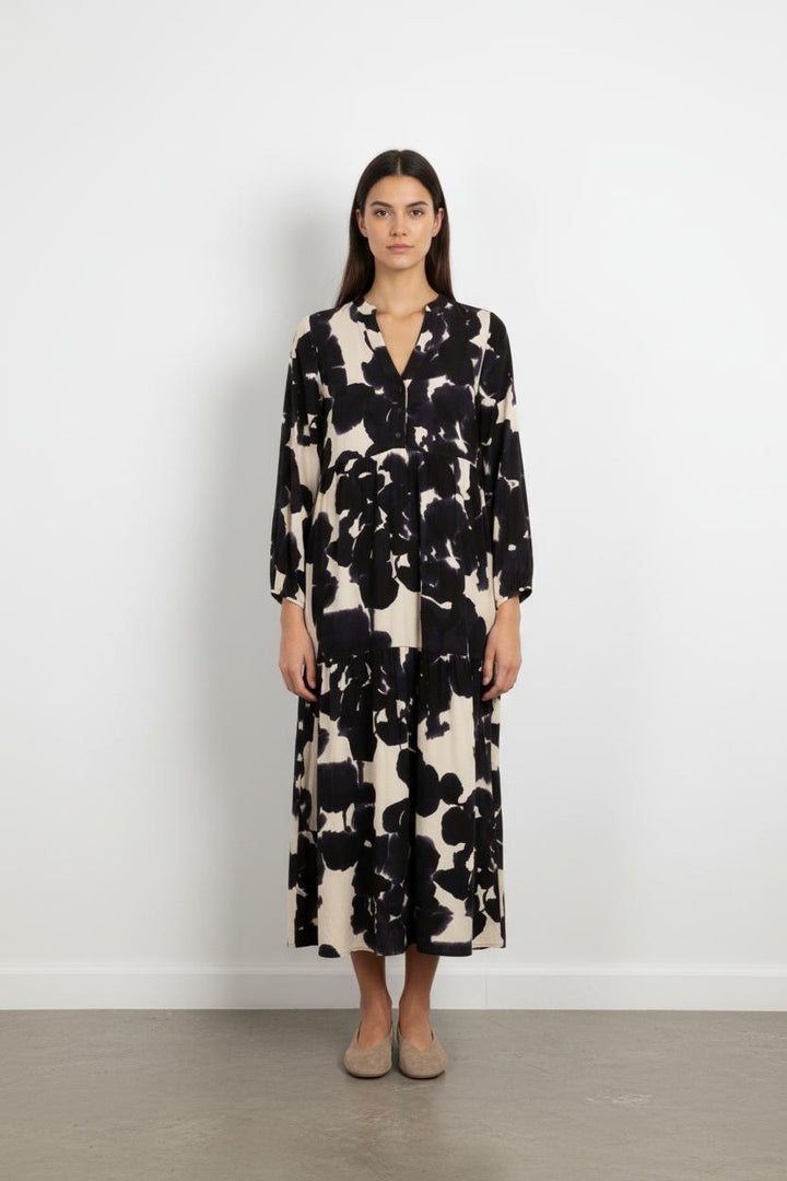 Robe longue bleue à motifs - Taille XS/34