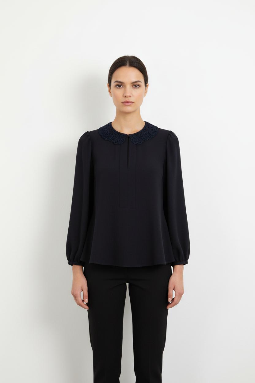 Blouse bleu foncé - Taille M/38