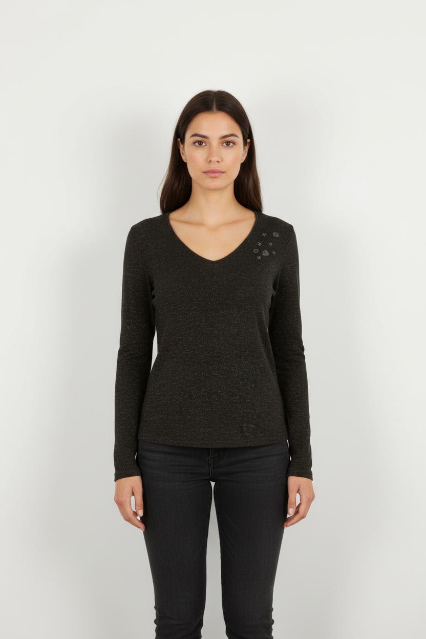 T-shirt manches longues gris foncé - Taille XS/34