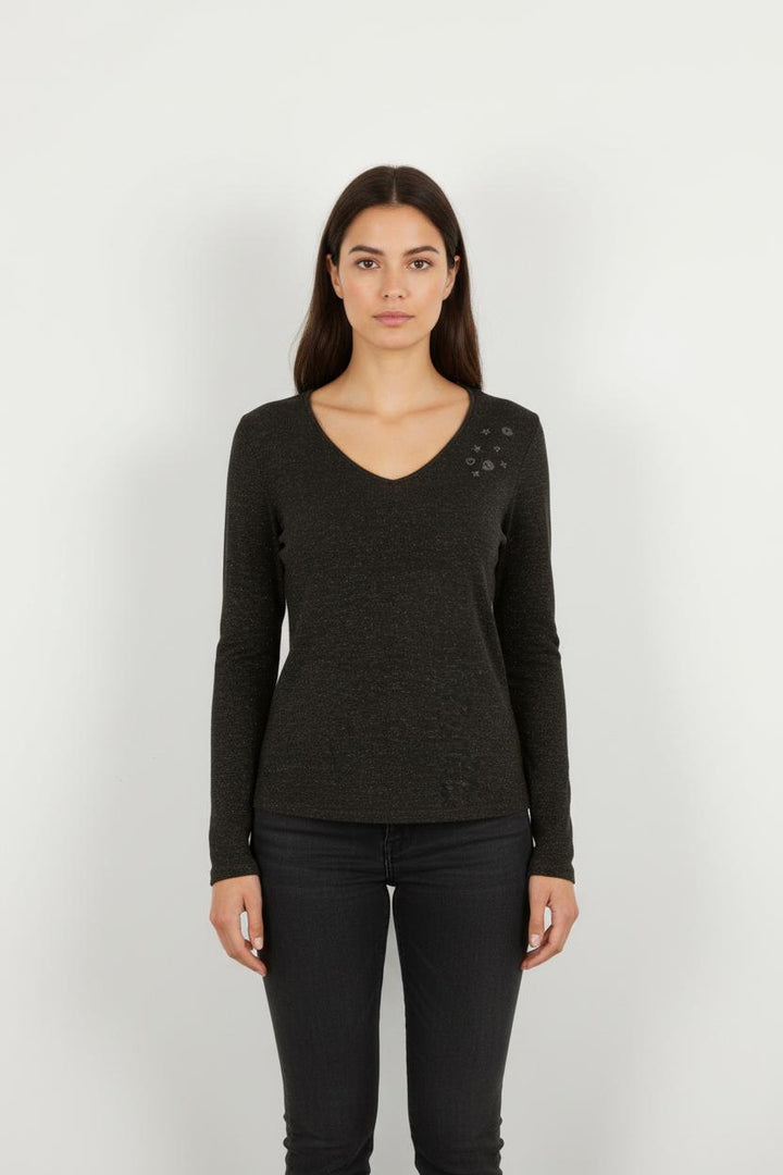 T-shirt manches longues gris foncé - Taille XS/34