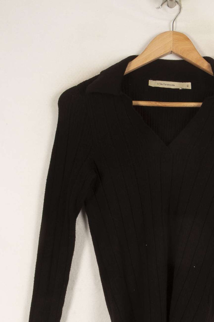 Pull côtelé noir - Taille XS/34 de la marque La Fée Maraboutée | PARAD48002 - Vendu par Paradigme - Image 2