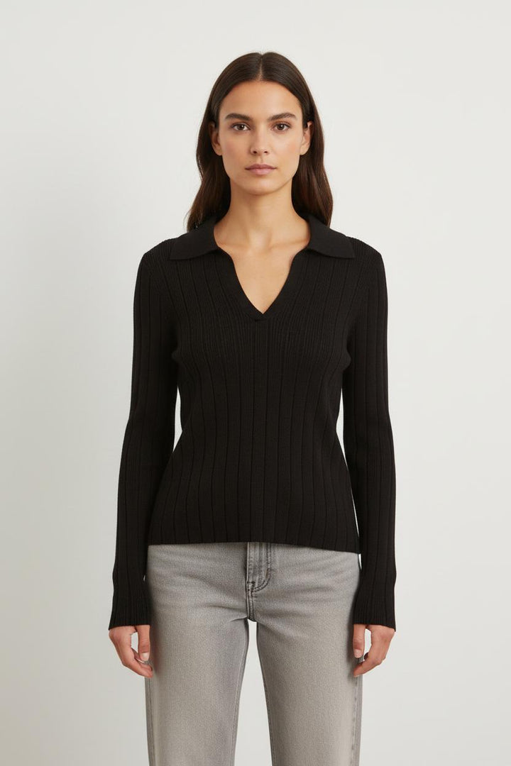 Pull côtelé noir - Taille XS/34