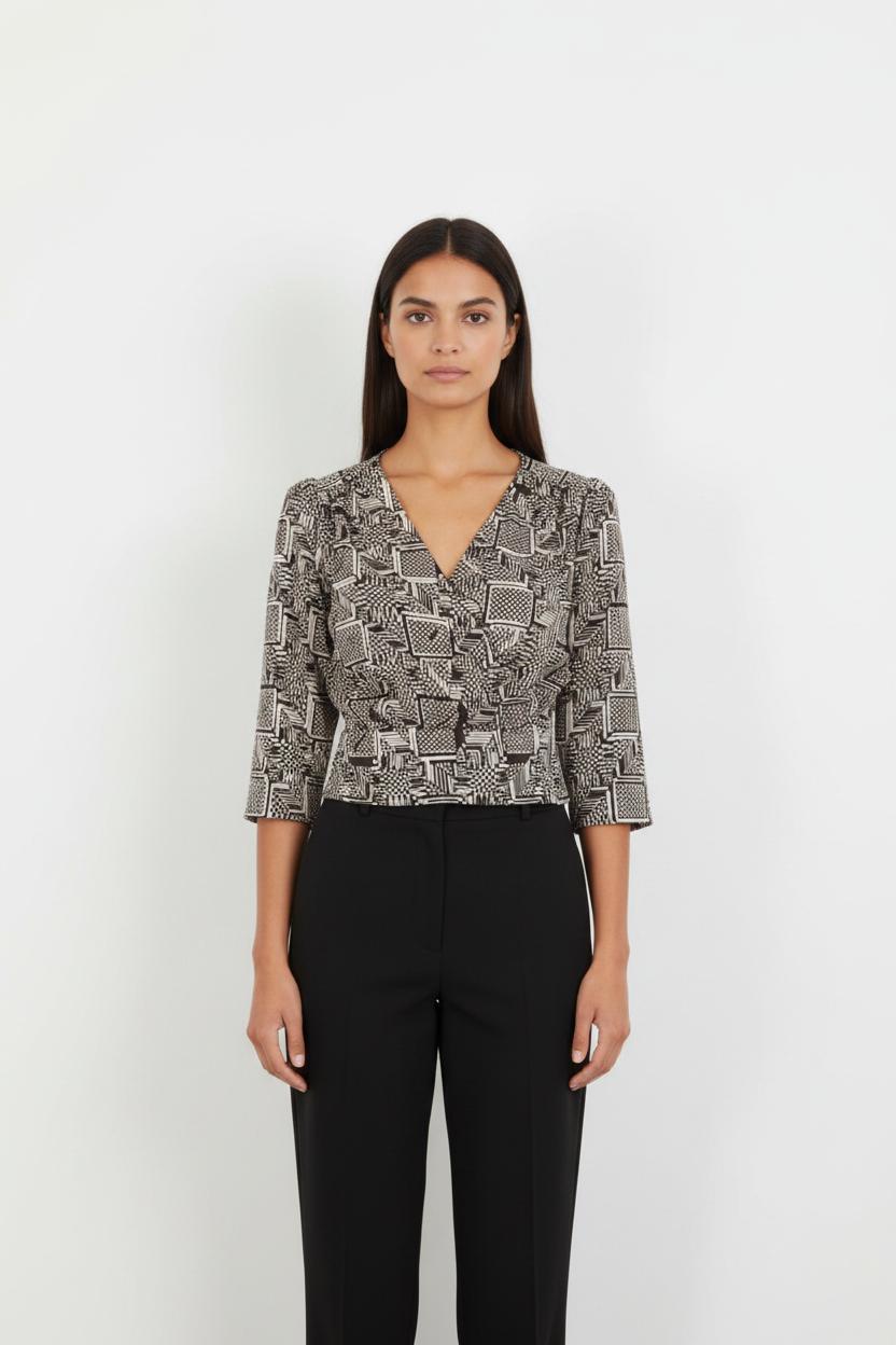 Top noir et blanc - Taille S/36