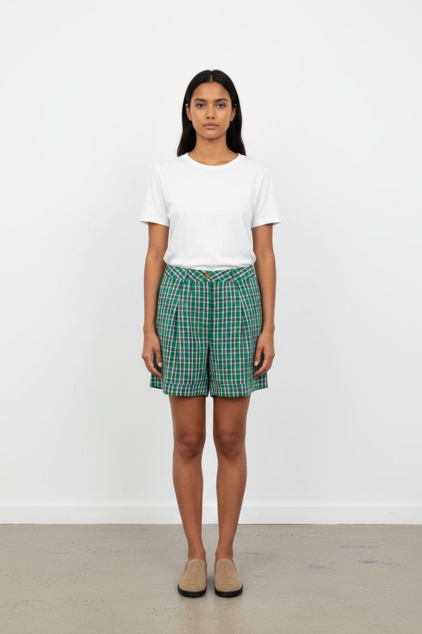 Short A Carreaux Verts - Taille S/36