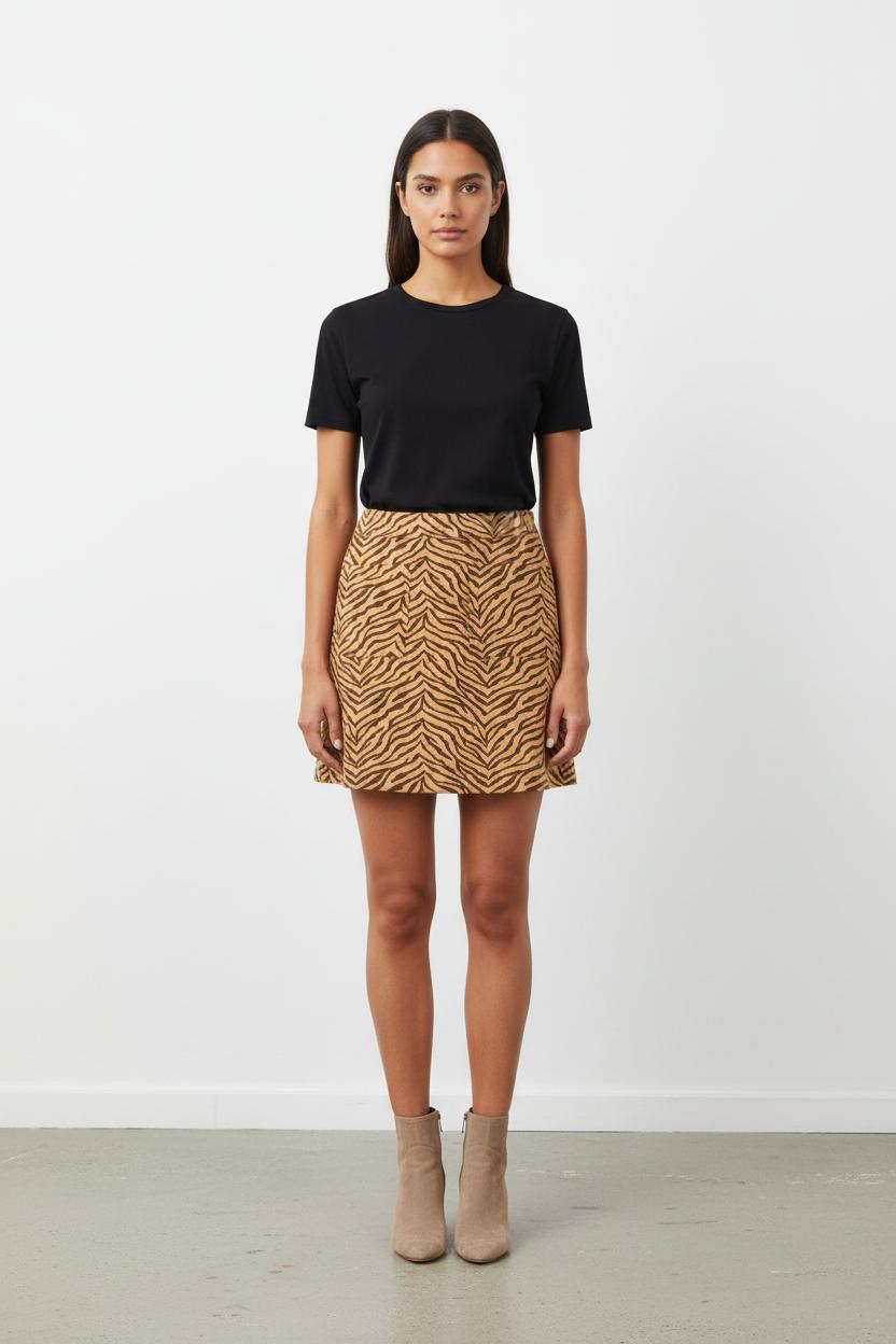Jupe Courte Orange et Noire - Taille S/36