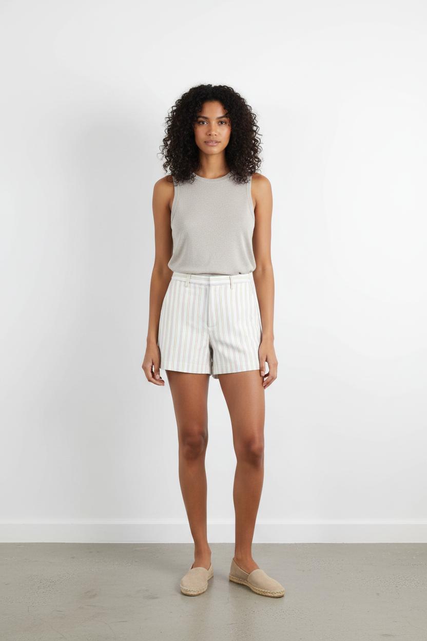 Short Blanc à Rayures - Taille M/38