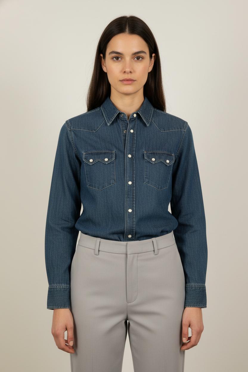 Chemise en Jean Bleue - Taille XS/34
