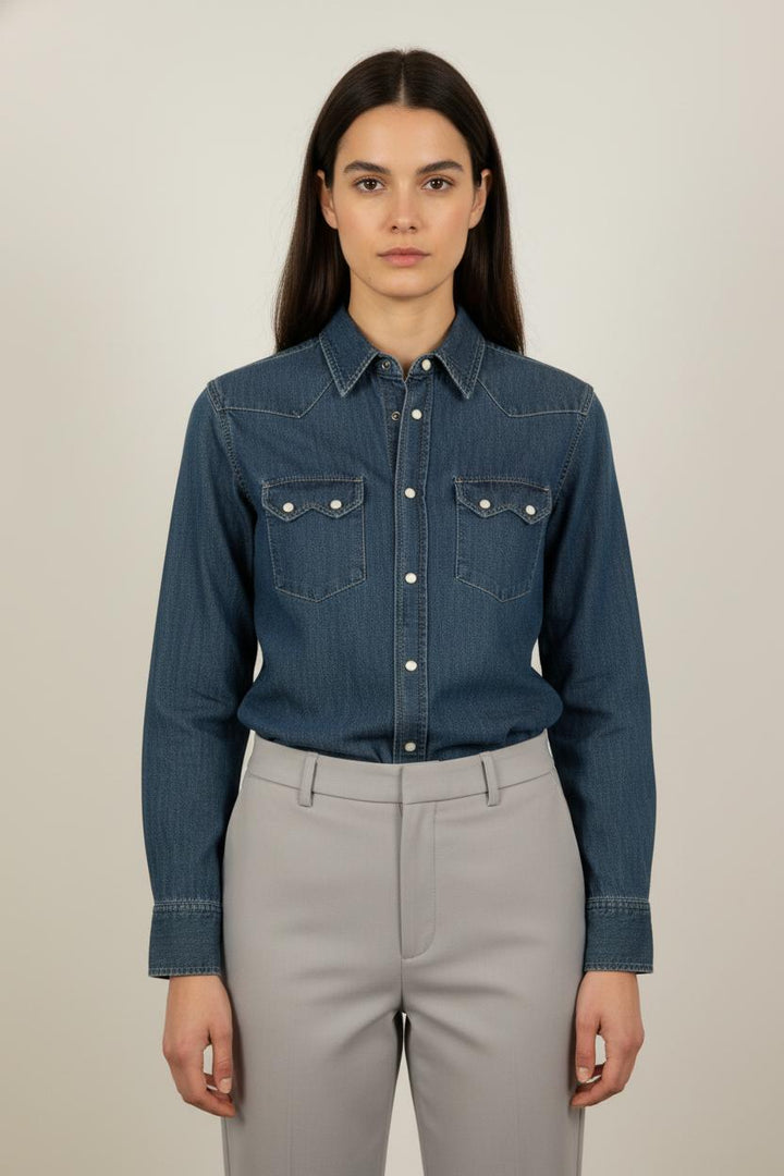 Chemise en Jean Bleue - Taille XS/34