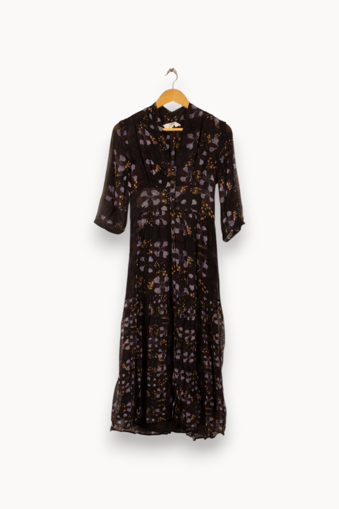 Robe Longue Noire et Violette - Taille XS/34 de la marque ba&sh | PARAD48193 - Vendu par Paradigme - Image 2