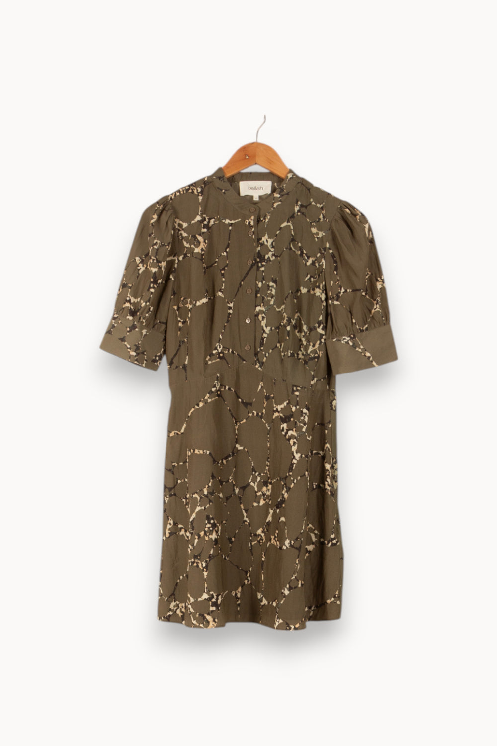 Robe Courte Verte et Beige - Taille XS/34 de la marque ba&sh | PARAD48194 - Vendu par Paradigme - Image 2