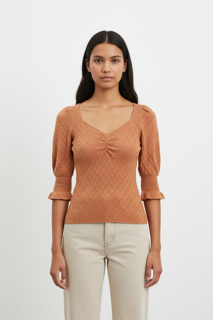 Blouse Marron - Taille S/36