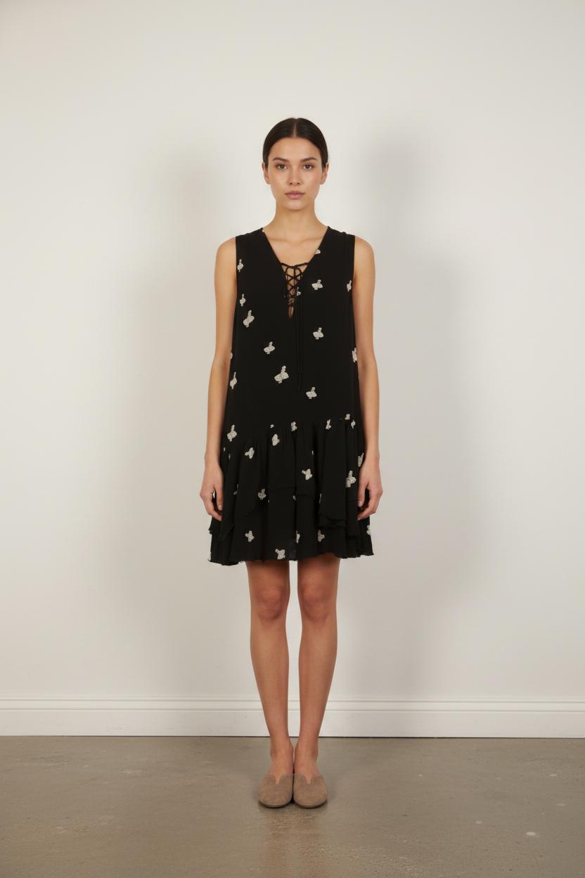Robe noire à motifs - Taille S/36