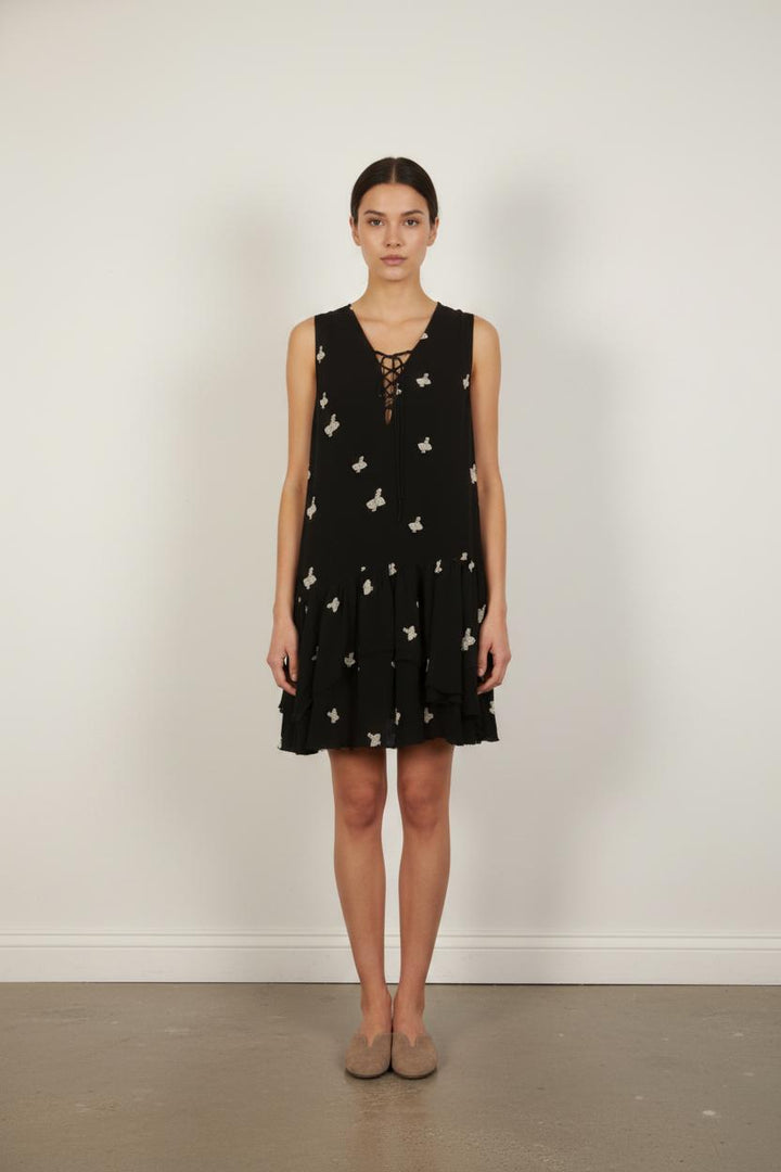 Robe noire à motifs - Taille S/36