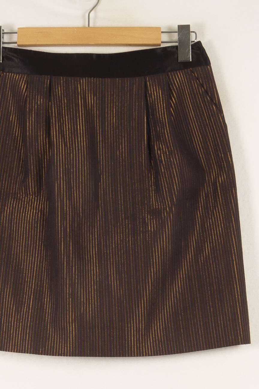 Jupe Courte Noire et Dorée - Taille M/38 de la marque Caroll | PARAD48277 - Vendu par Paradigme - Image 3