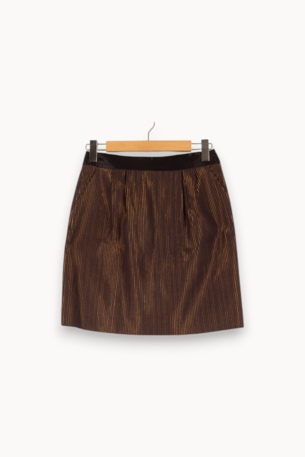 Jupe Courte Noire et Dorée - Taille M/38 de la marque Caroll | PARAD48277 - Vendu par Paradigme - Image 2